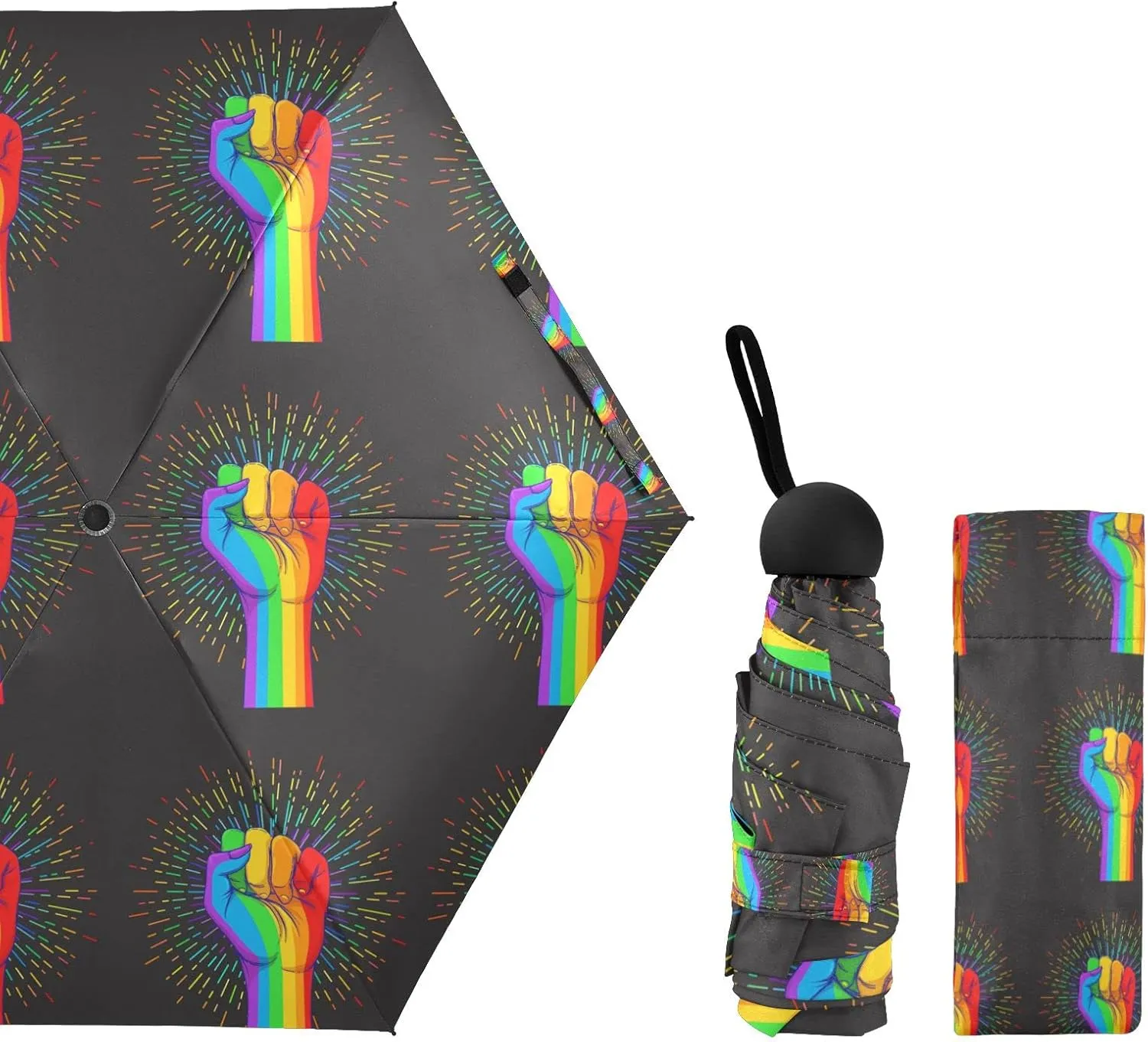 Oyihfvs Parasol Folding Umbrella, Reinforced Windproof Waterproof, Portable Compact Anti-UV Sun Rain Protection for Travel Outdoor