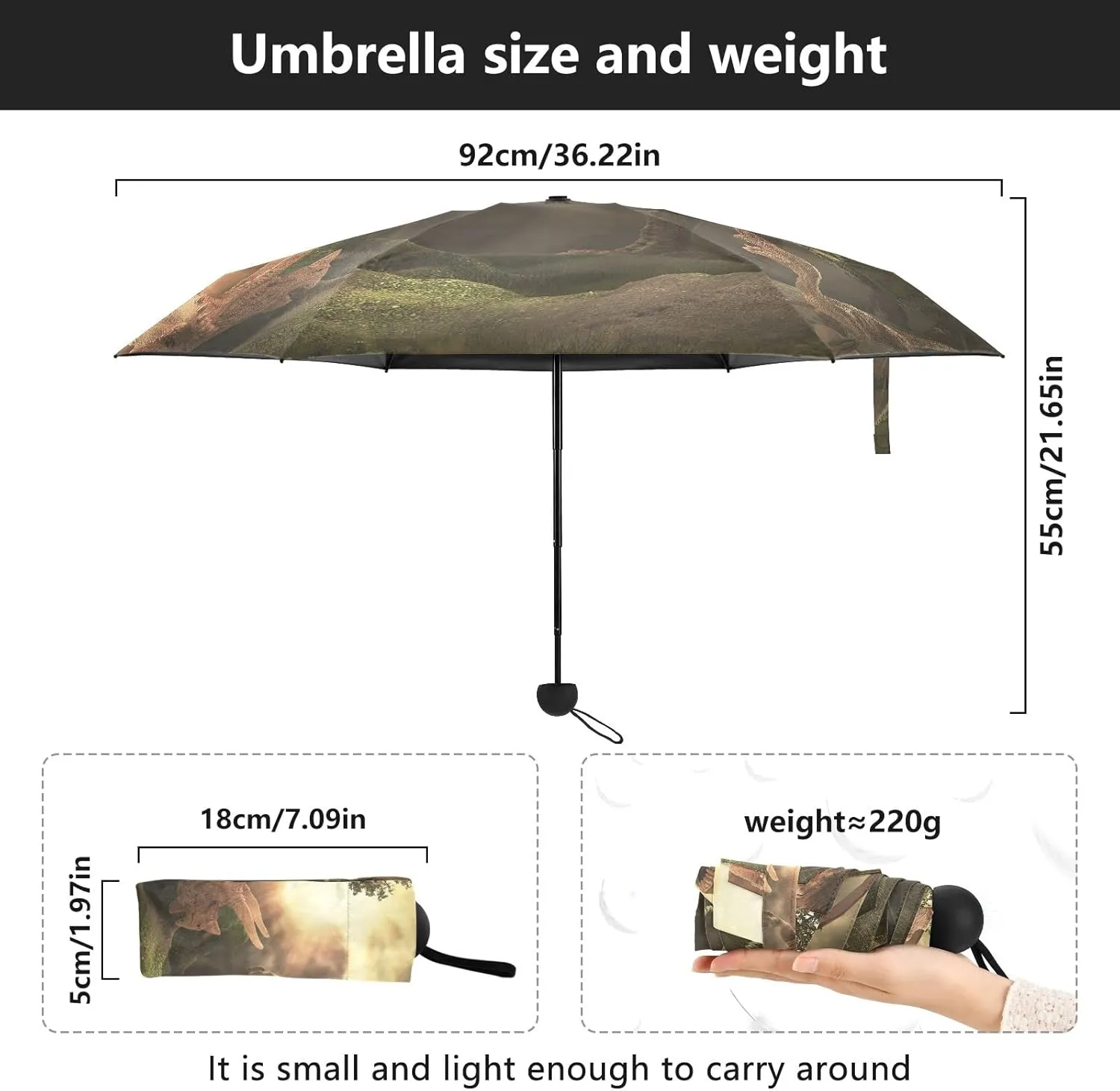 Oyihfvs Parasol Folding Umbrella, Reinforced Windproof Waterproof, Portable Compact Anti-UV Sun Rain Protection for Travel Outdoor