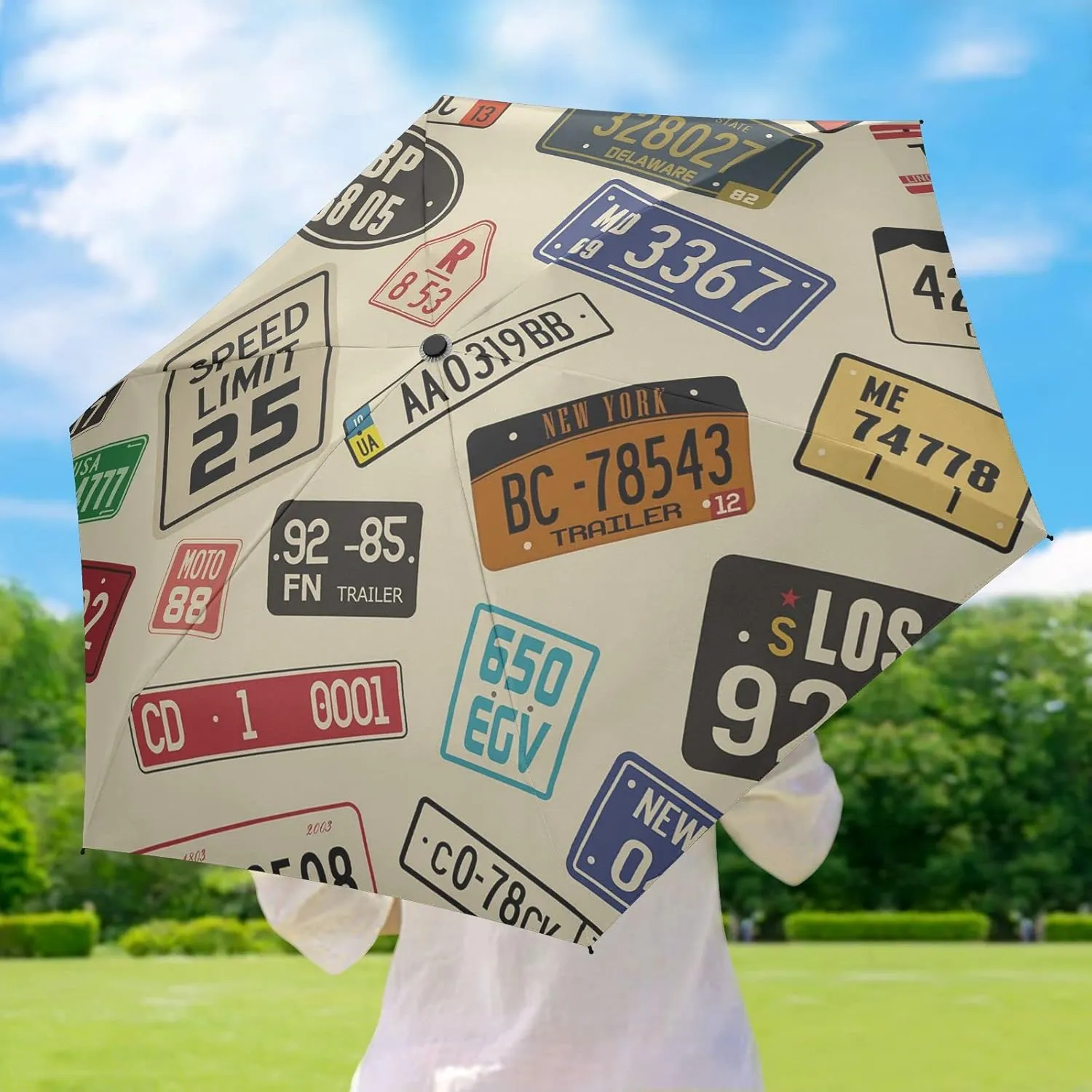 Oyihfvs Parasol Folding Umbrella, Reinforced Windproof Waterproof, Portable Compact Anti-UV Sun Rain Protection for Travel Outdoor