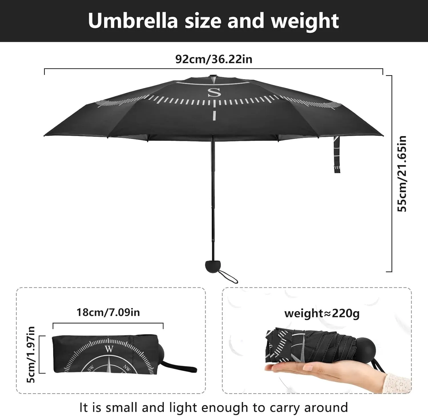 Oyihfvs Parasol Folding Umbrella, Reinforced Windproof Waterproof, Portable Compact Anti-UV Sun Rain Protection for Travel Outdoor