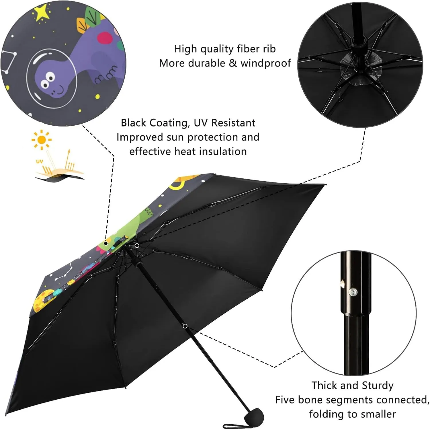 Oyihfvs Parasol Folding Umbrella, Reinforced Windproof Waterproof, Portable Compact Anti-UV Sun Rain Protection for Travel Outdoor