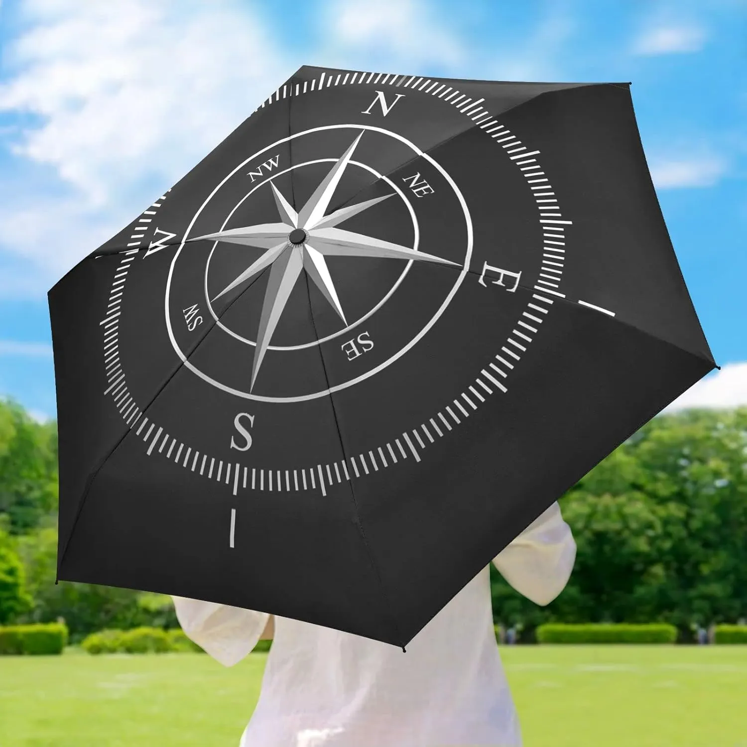Oyihfvs Parasol Folding Umbrella, Reinforced Windproof Waterproof, Portable Compact Anti-UV Sun Rain Protection for Travel Outdoor