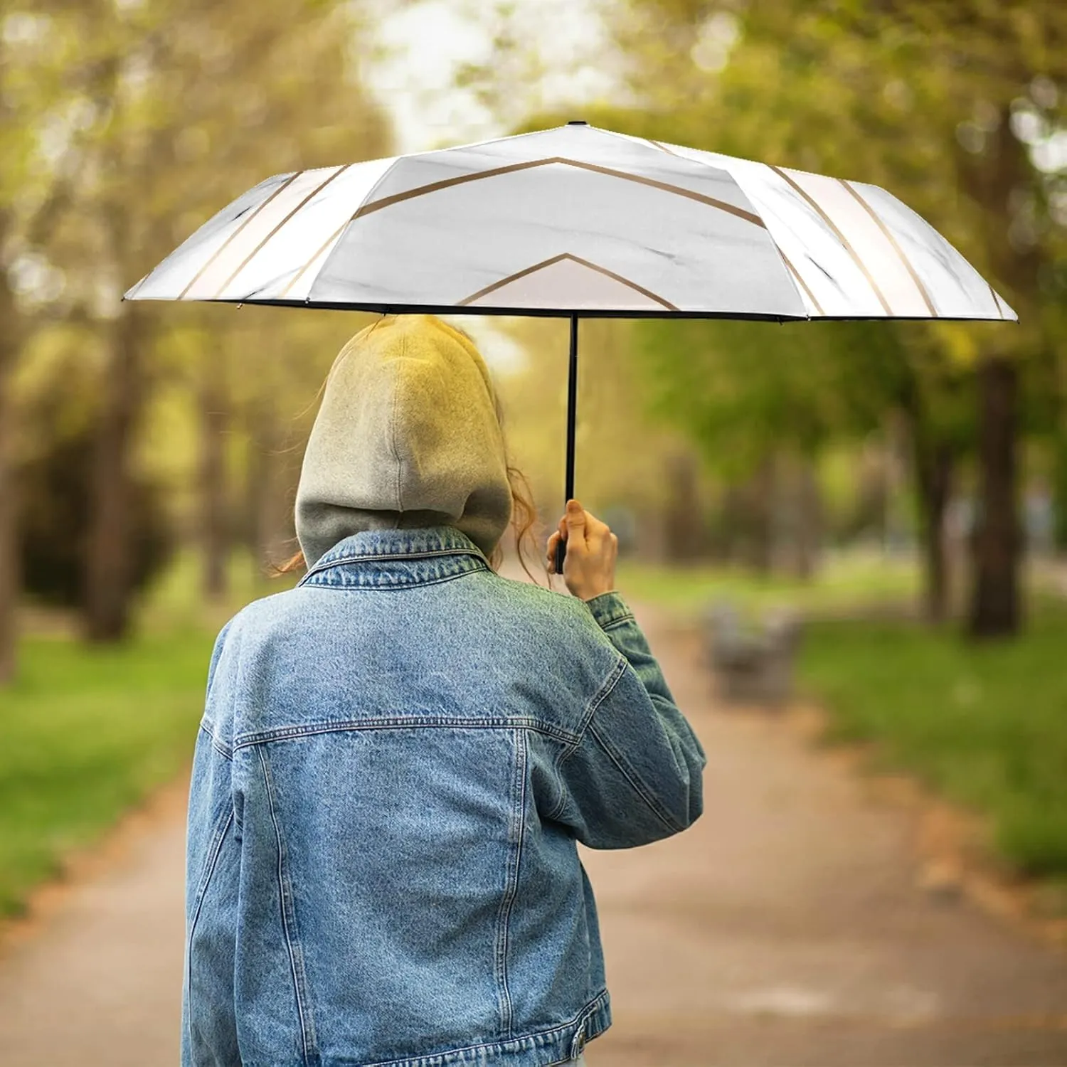 Oyihfvs Parasol Folding Umbrella, Reinforced Windproof Waterproof, Portable Compact Anti-UV Sun Rain Protection for Travel Outdoor