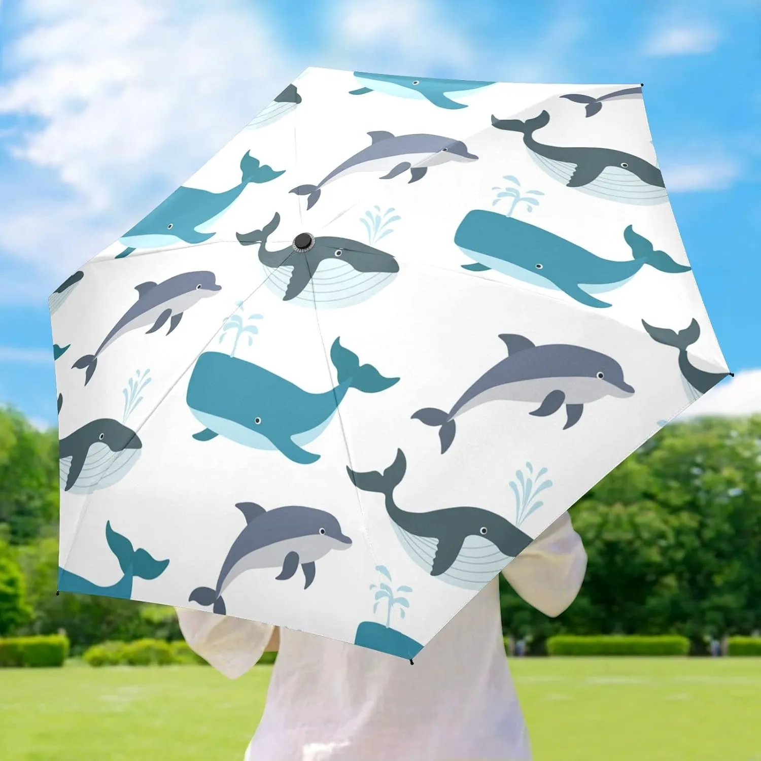Oyihfvs Parasol Folding Umbrella, Reinforced Windproof Waterproof, Portable Compact Anti-UV Sun Rain Protection for Travel Outdoor