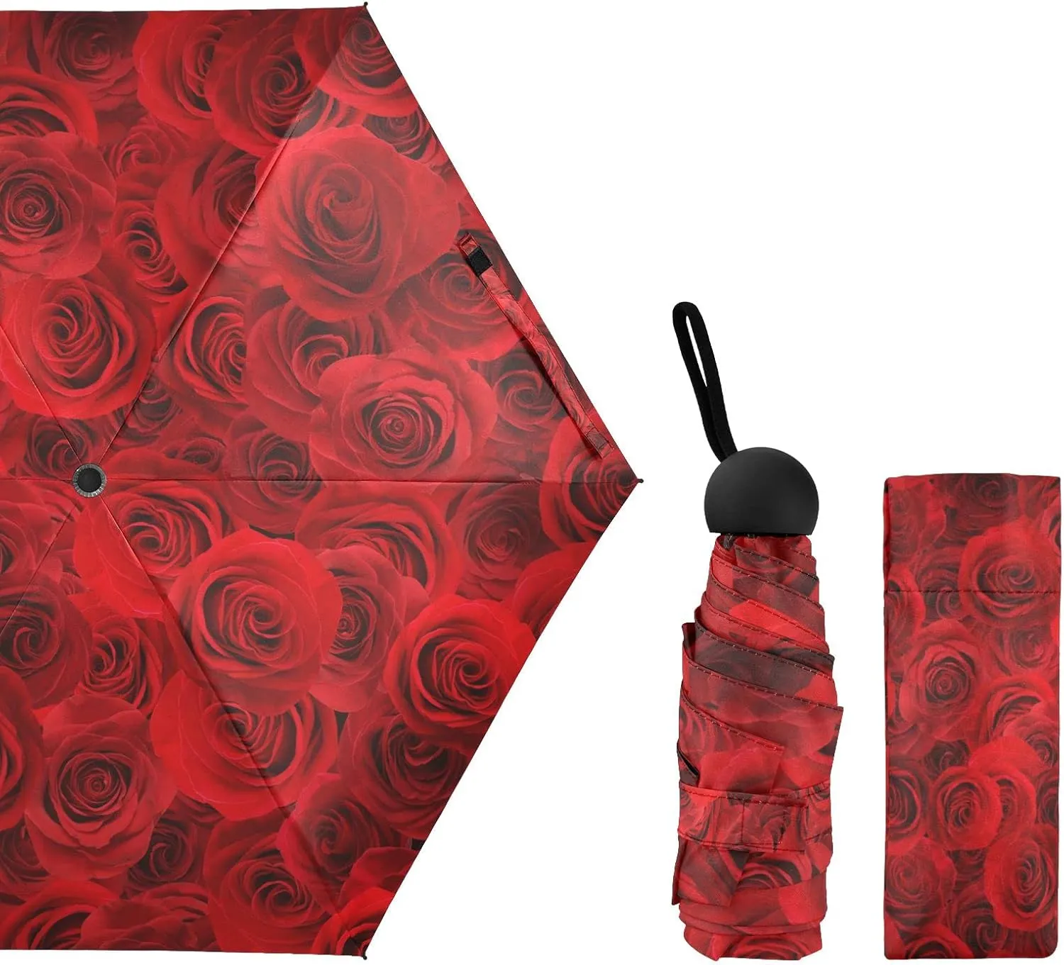 Oyihfvs Parasol Folding Umbrella, Reinforced Windproof Waterproof, Portable Compact Anti-UV Sun Rain Protection for Travel Outdoor