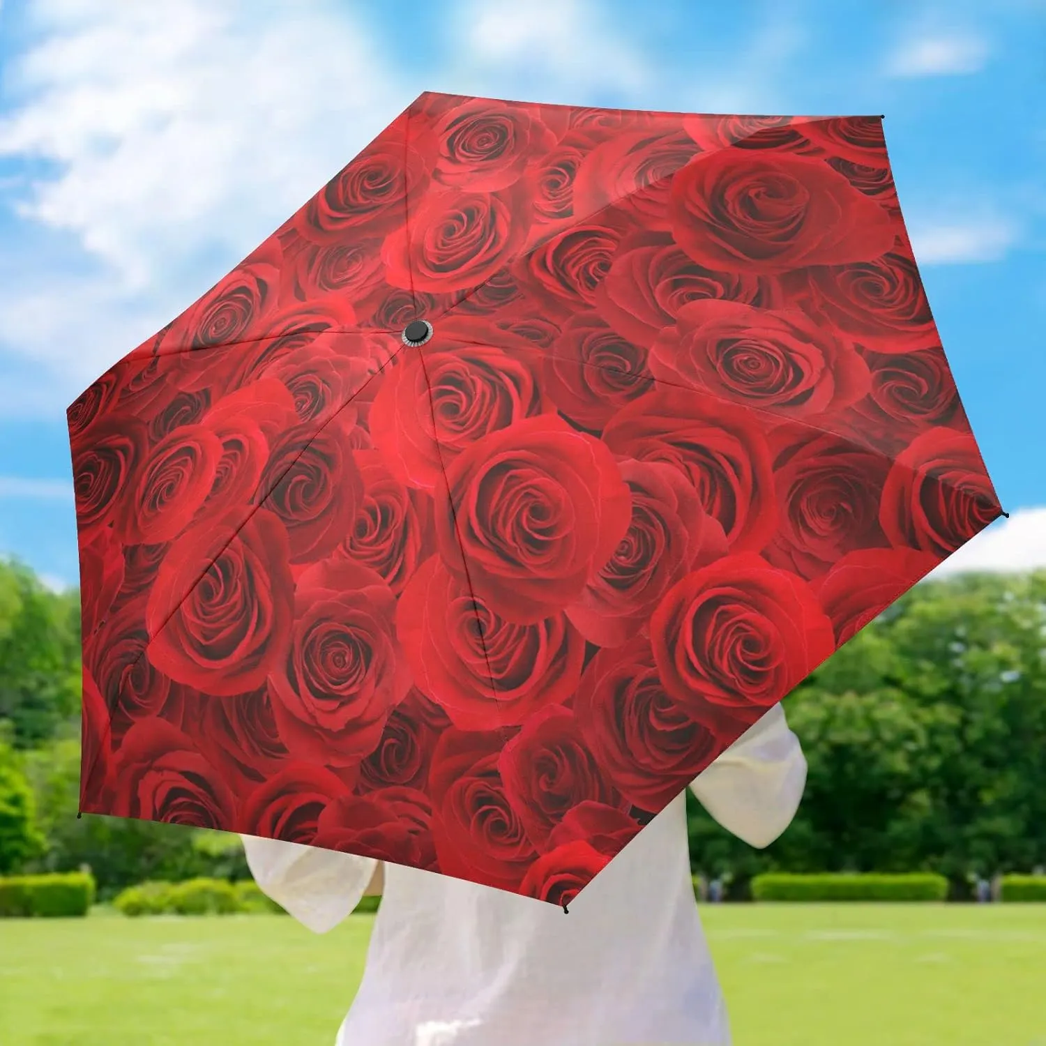 Oyihfvs Parasol Folding Umbrella, Reinforced Windproof Waterproof, Portable Compact Anti-UV Sun Rain Protection for Travel Outdoor