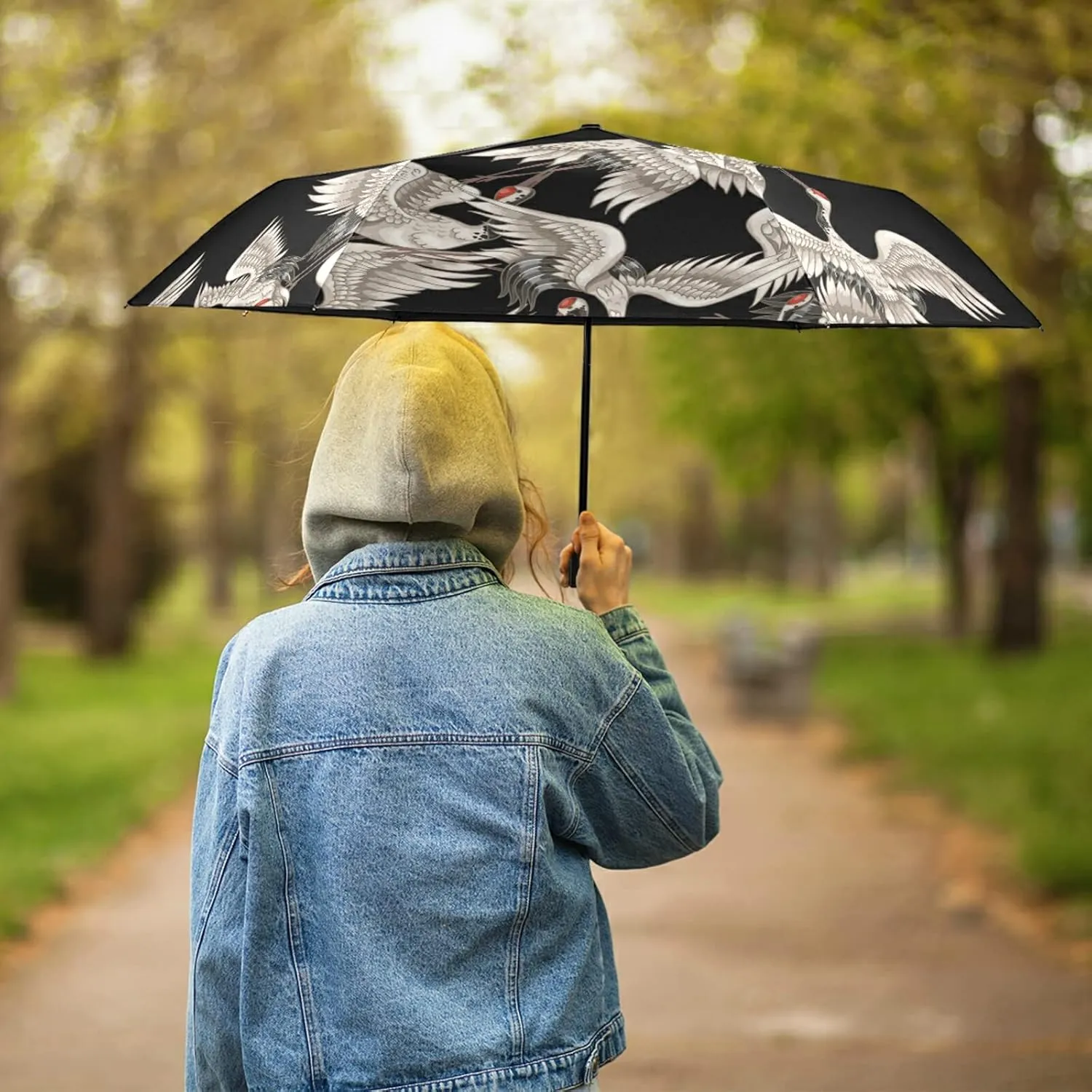 Oyihfvs Parasol Folding Umbrella, Reinforced Windproof Waterproof, Portable Compact Anti-UV Sun Rain Protection for Travel Outdoor