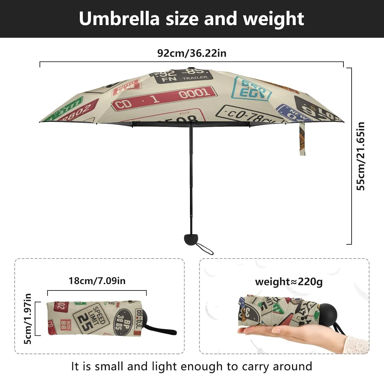 Oyihfvs Parasol Folding Umbrella, Reinforced Windproof Waterproof, Portable Compact Anti-UV Sun Rain Protection for Travel Outdoor