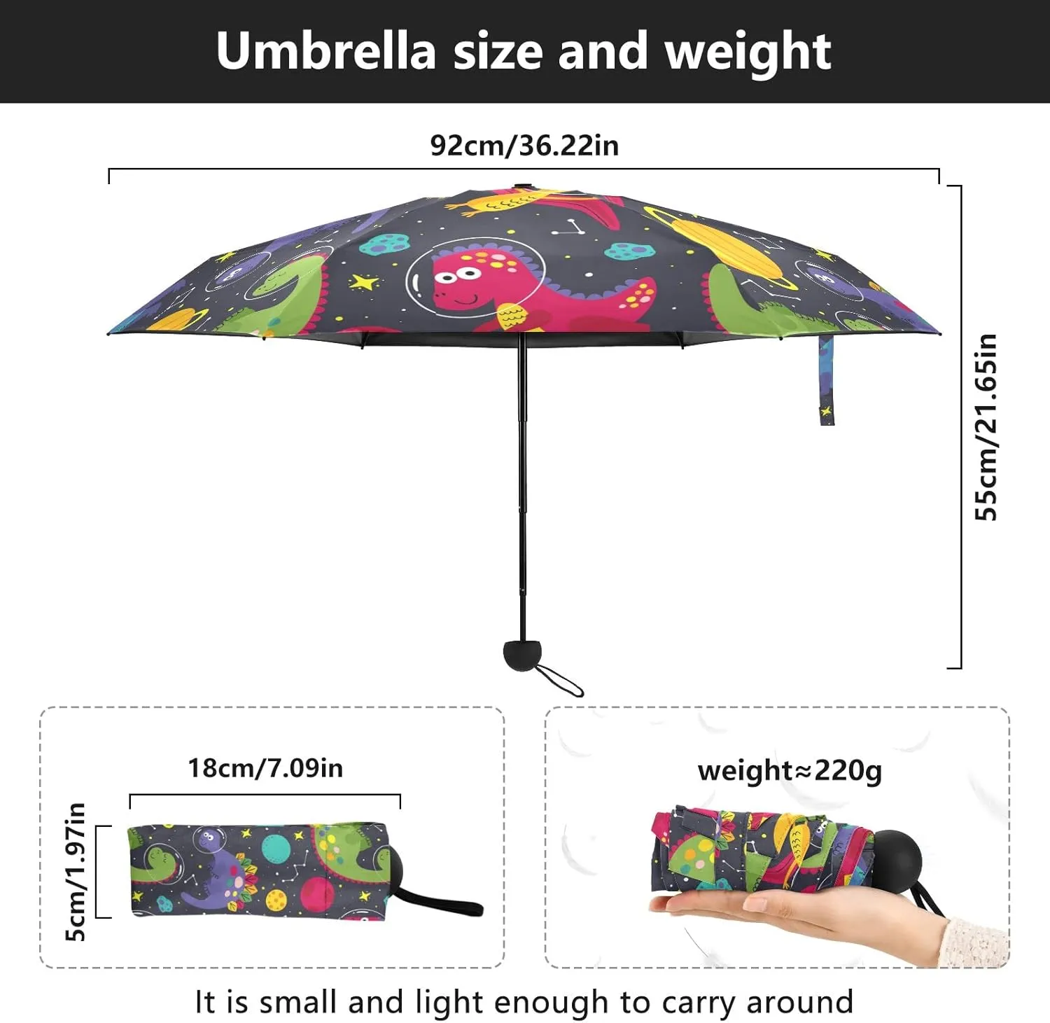 Oyihfvs Parasol Folding Umbrella, Reinforced Windproof Waterproof, Portable Compact Anti-UV Sun Rain Protection for Travel Outdoor