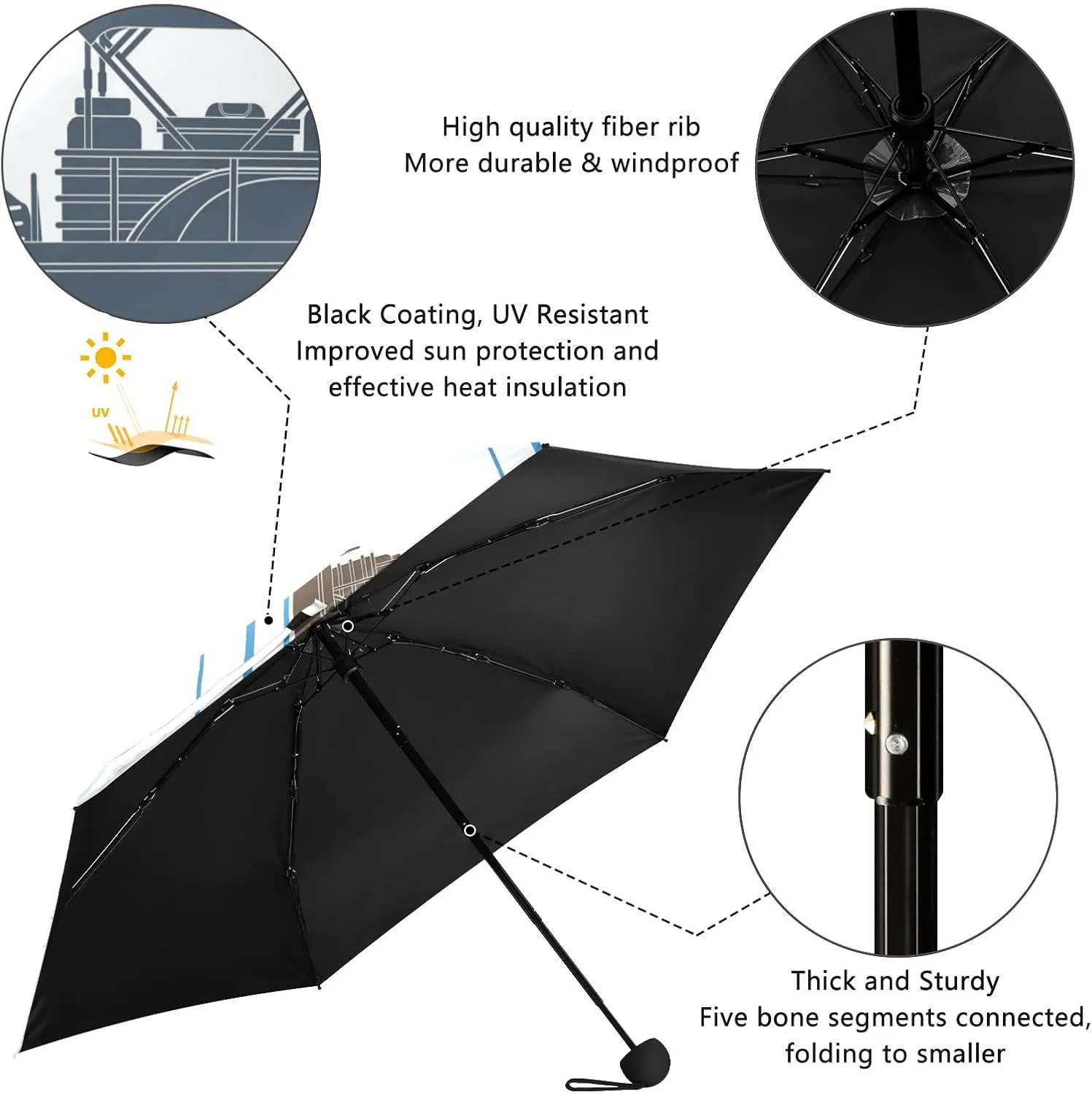 Oyihfvs Parasol Folding Umbrella, Reinforced Windproof Waterproof, Portable Compact Anti-UV Sun Rain Protection for Travel Outdoor