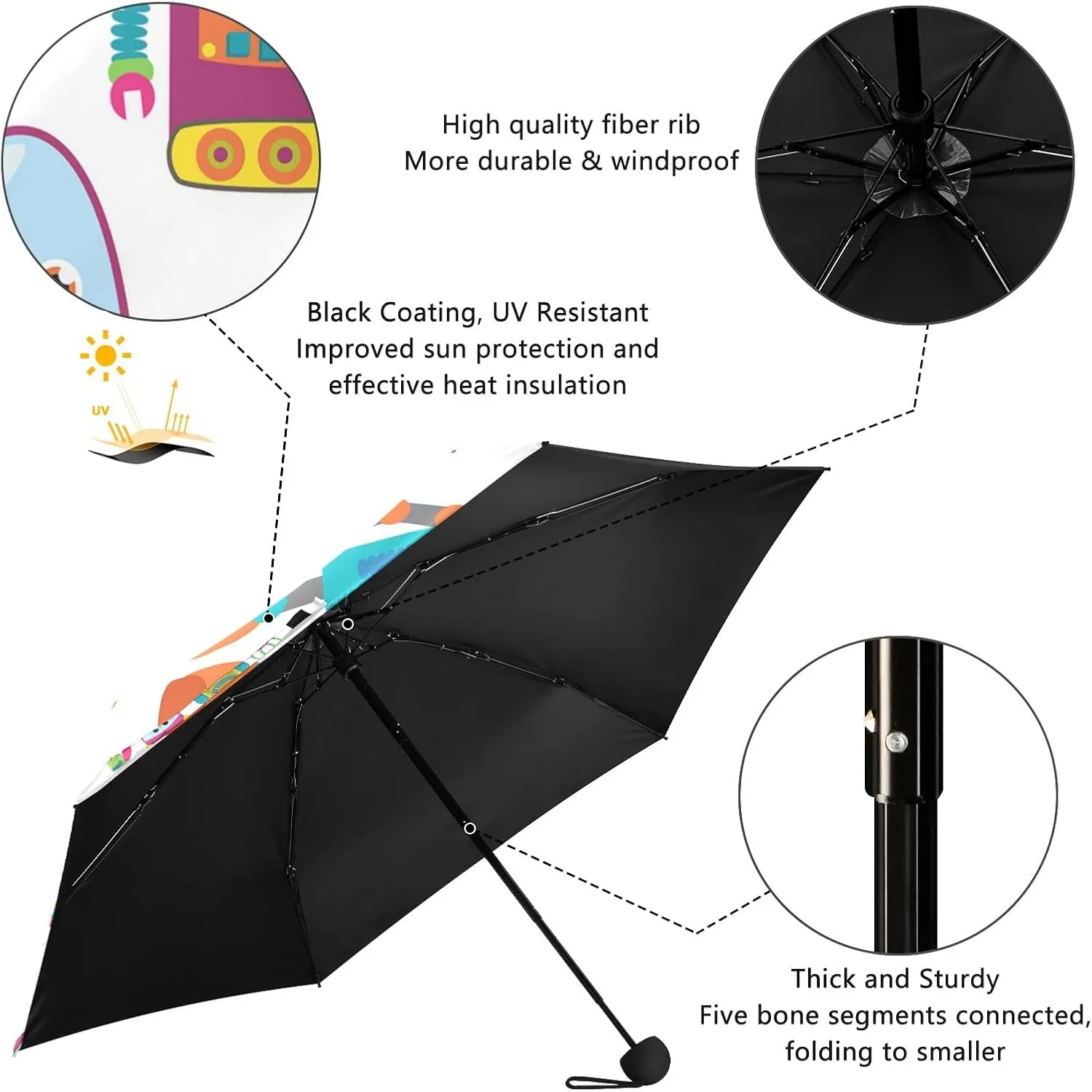 Oyihfvs Parasol Folding Umbrella, Reinforced Windproof Waterproof, Portable Compact Anti-UV Sun Rain Protection for Travel Outdoor