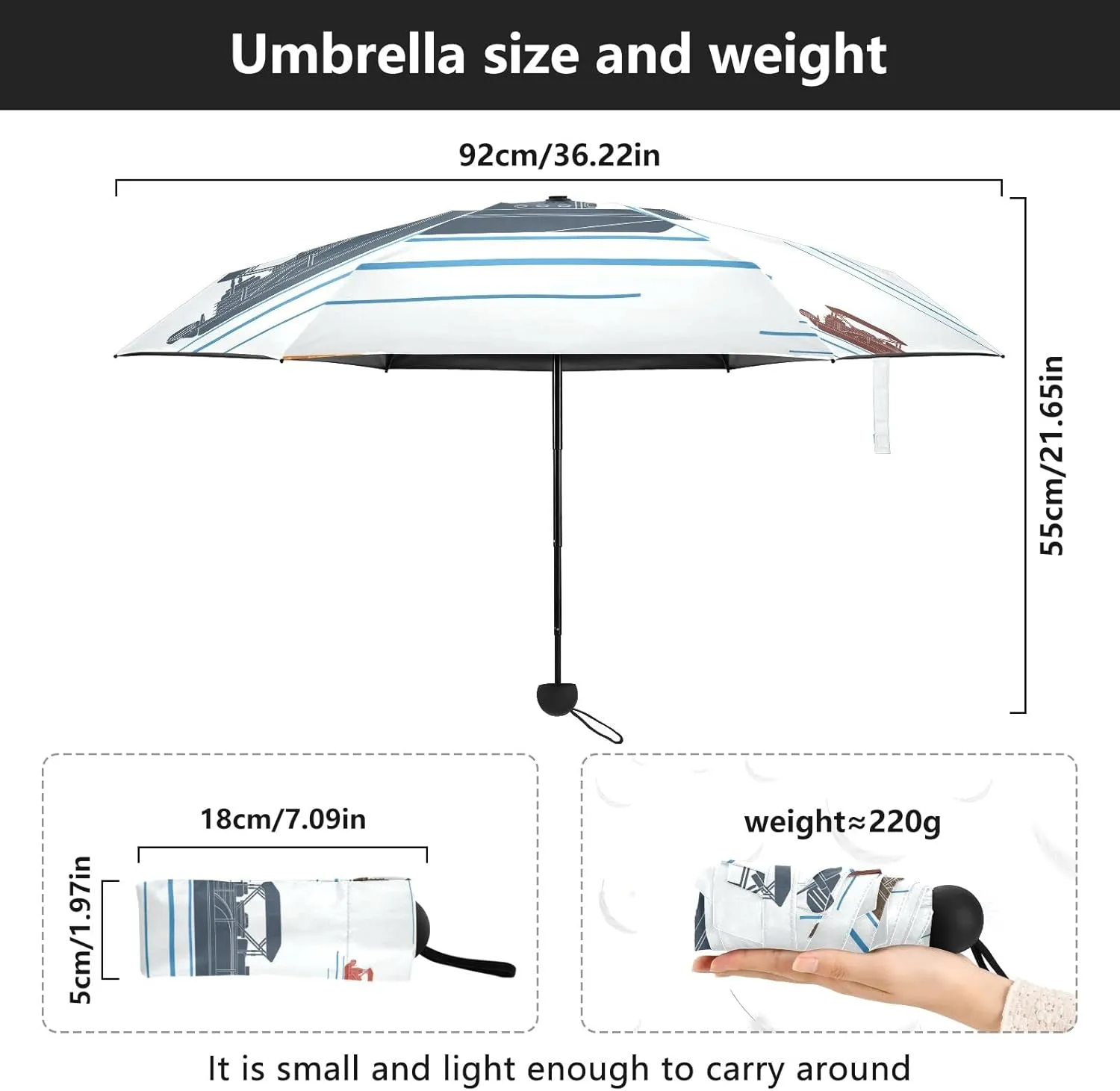 Oyihfvs Parasol Folding Umbrella, Reinforced Windproof Waterproof, Portable Compact Anti-UV Sun Rain Protection for Travel Outdoor