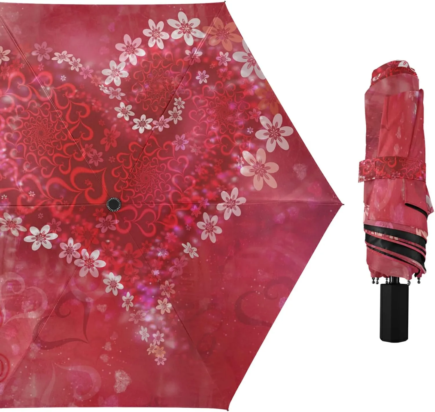 Oyihfvs Parasol Folding Umbrella, Reinforced Windproof Waterproof, Portable Compact Anti-UV Sun Rain Protection for Travel Outdoor