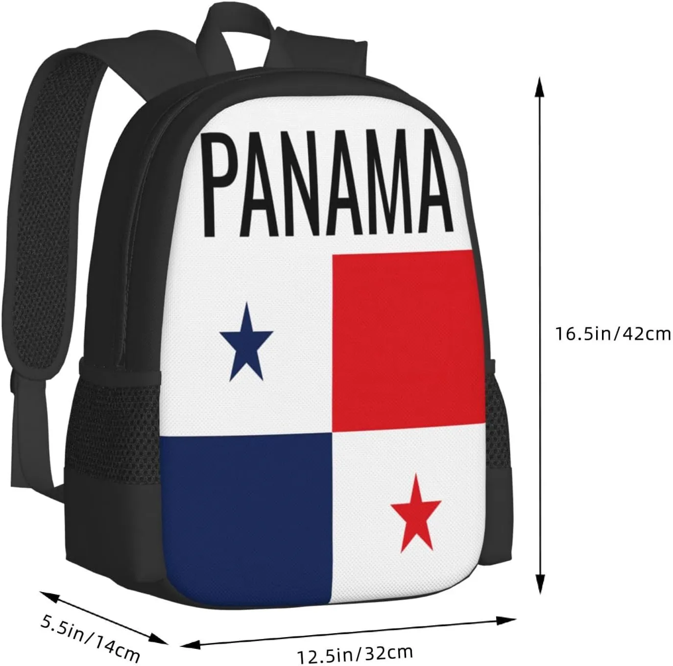 Panama flag Casual Backpacks Large Capacity Backpack Laptop Rucksack Sport Daypack Commuter Bags with Adjustable Strap for Traveling Camping