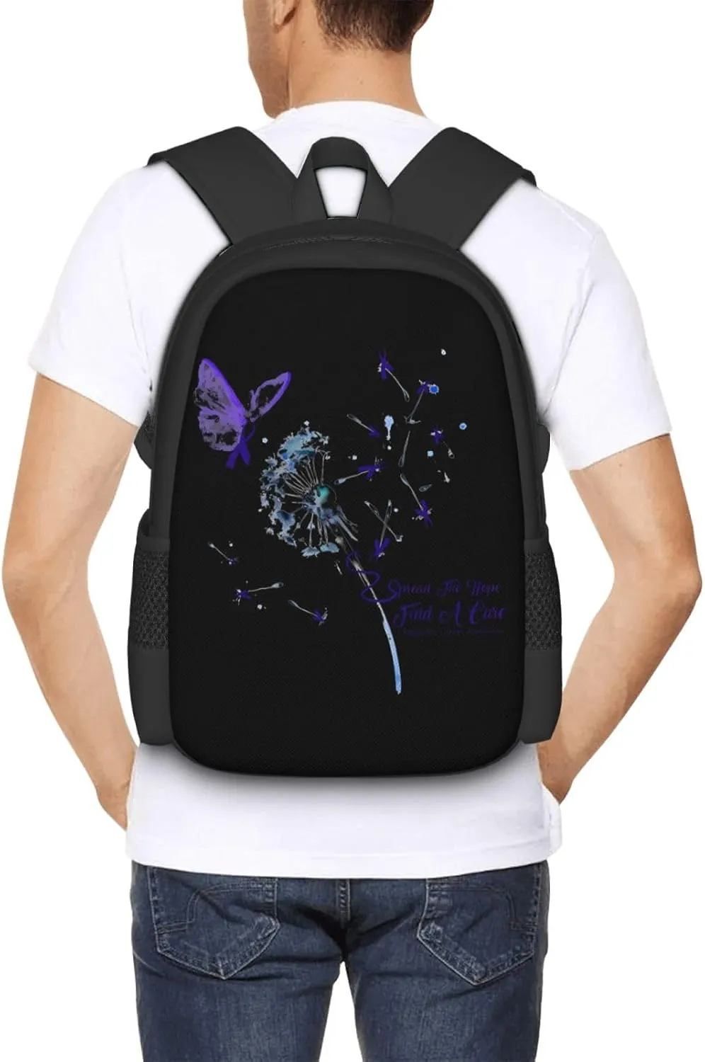 Pancreatic Cancer Awareness Backpack Lightweight Large Capacity Laptop Backpack Travel Backpacks for Unisex