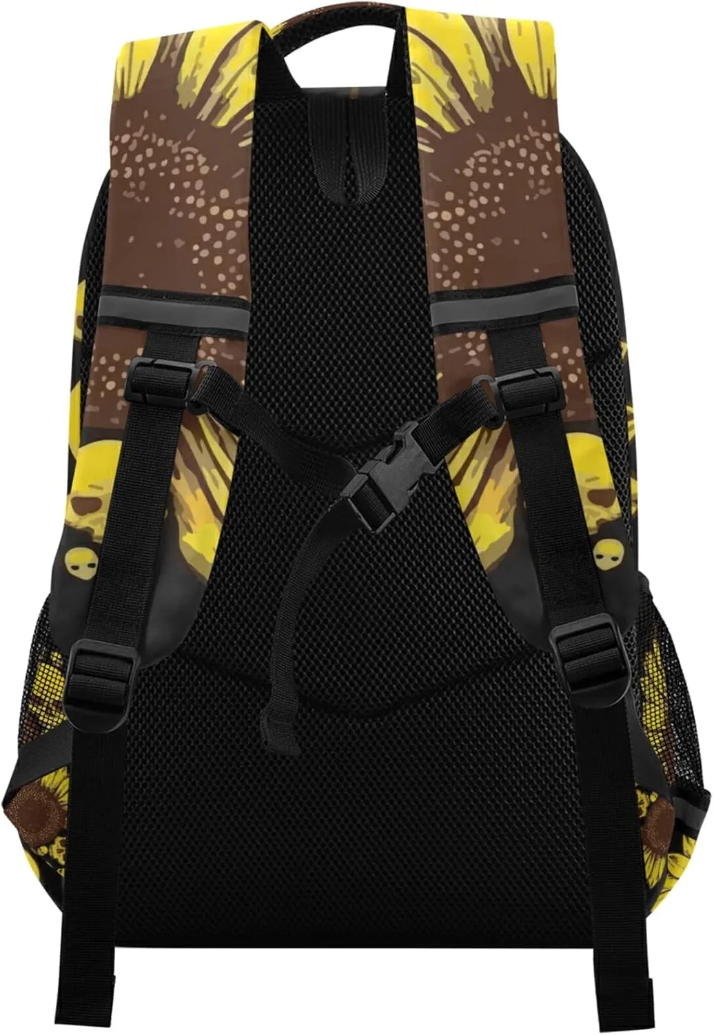 panksolu Skull & Sunflowers Backpacks Lightweight Laptop Backpack School Book Bag Travel Hiking Daypack for Women Men Teens Kids One Size
