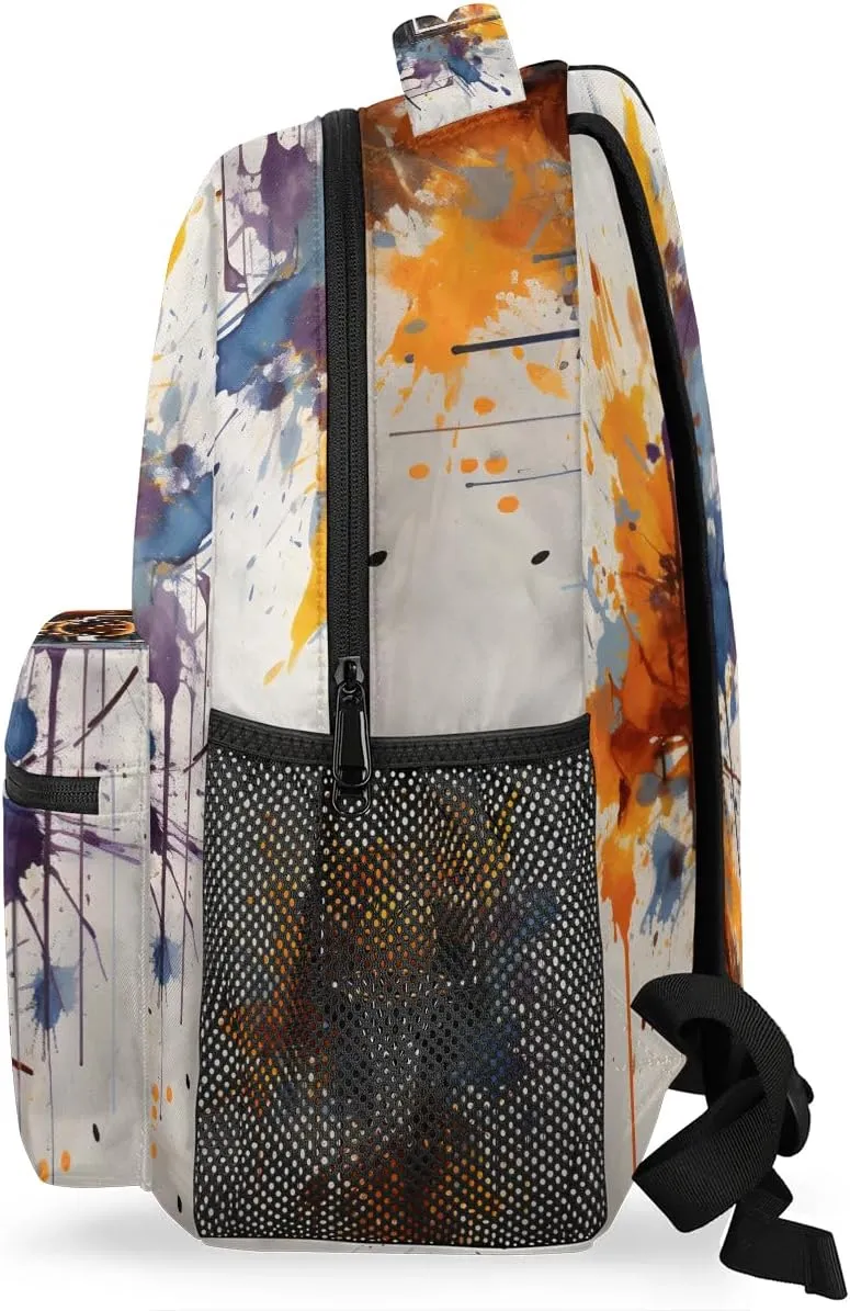 Pardick Backpacks for Girls Boys, Watercolor Sport Basketball Travel Backpack Laptop Backpack Waterproof School Backpack Bookbags for Teens Kids Backpack with Multiple Pocket