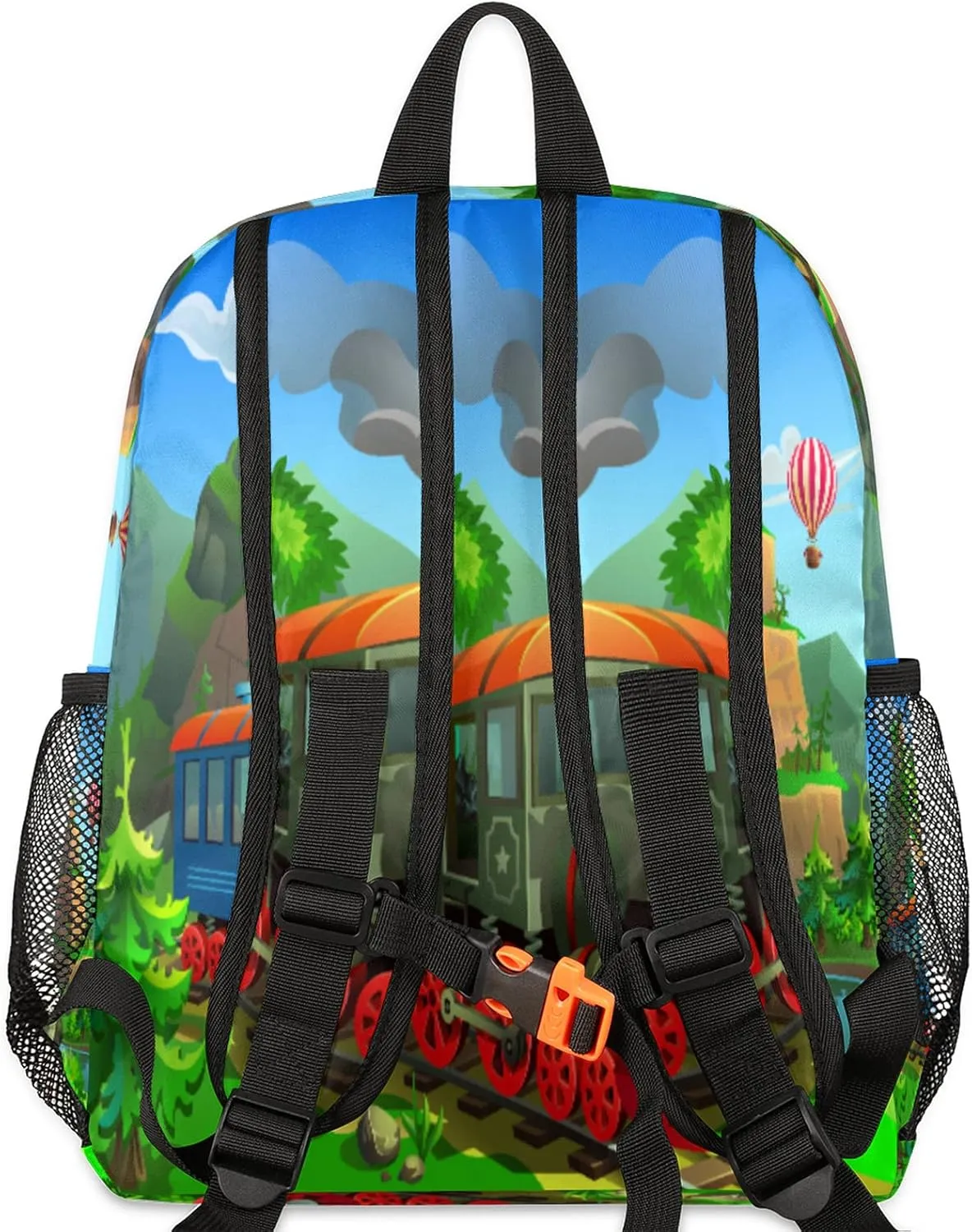 Pardick Vintage Steam Train Kids Backpack Cute Train Toddler Backpack for Boys Girls with Chest Strap Lightweight Kindergarten Children Schoolbag Nursery Elementary Travel Bag