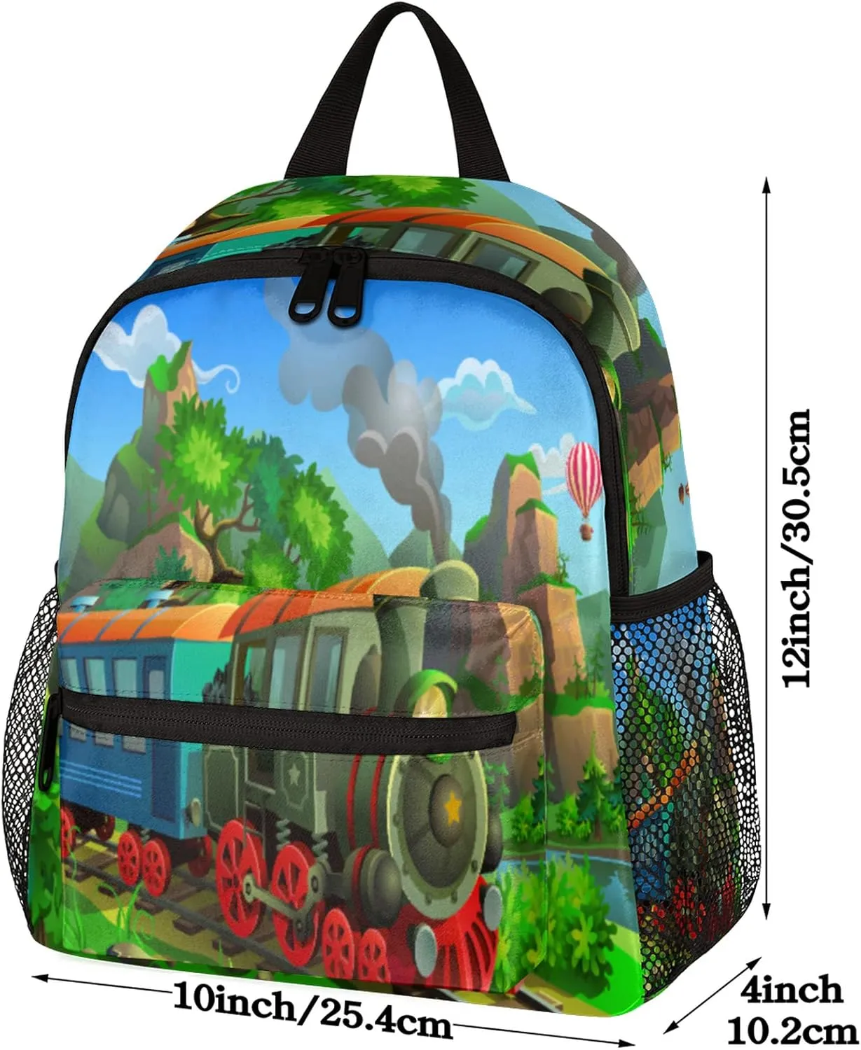 Pardick Vintage Steam Train Kids Backpack Cute Train Toddler Backpack for Boys Girls with Chest Strap Lightweight Kindergarten Children Schoolbag Nursery Elementary Travel Bag