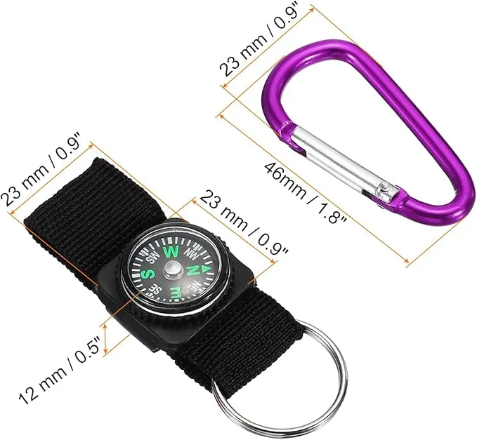 PATIKIL Compass Keychain Belt Clip, Party Favors for Camping Outdoors