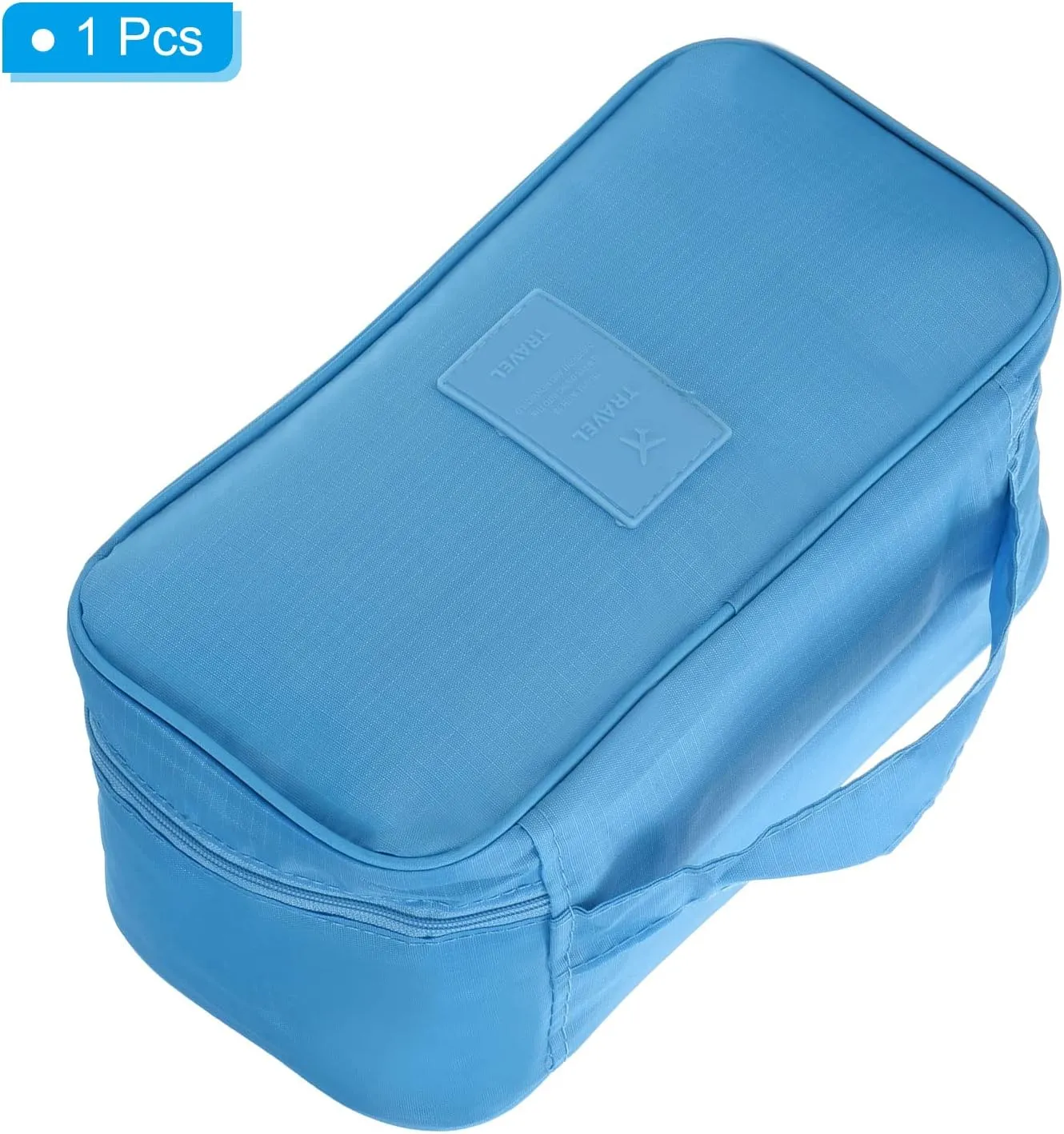 PATIKIL Portable Underwear Storage Bag, Waterproof Bra Toiletry Travel Organizer Pack Cube Cosmetic Bag, Sky Blue