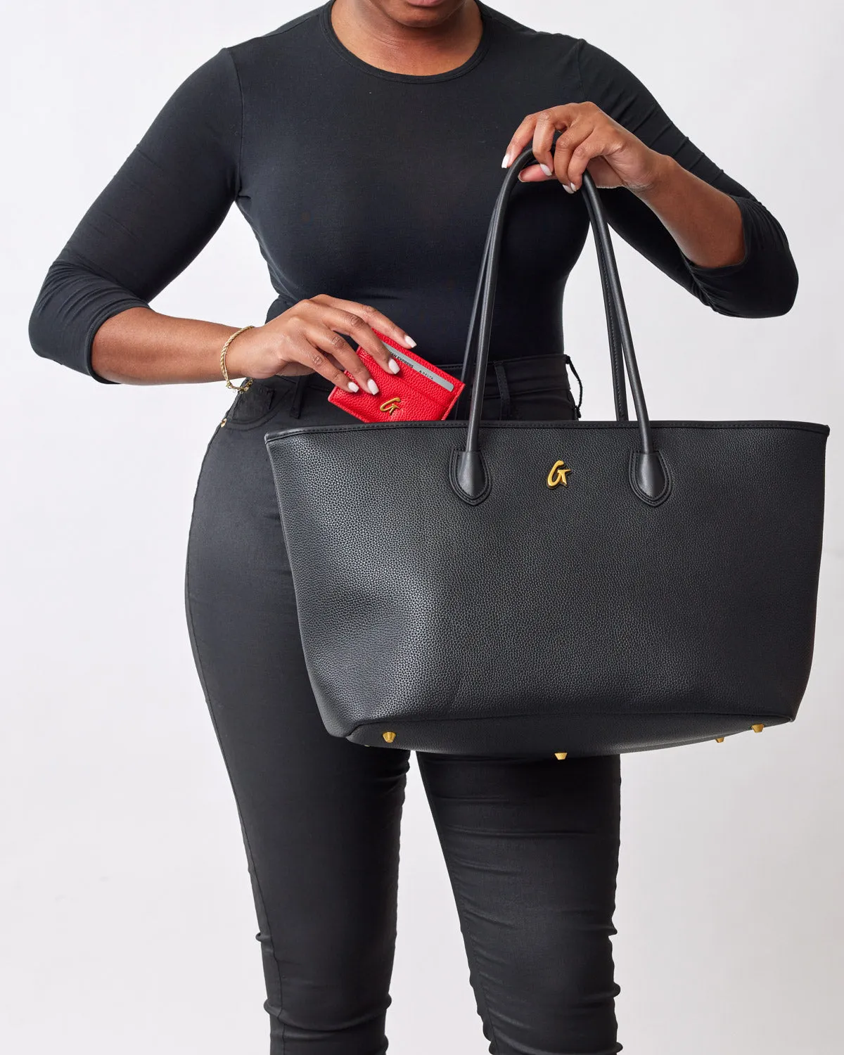 PEBBLE TOTE BAG - BLACK