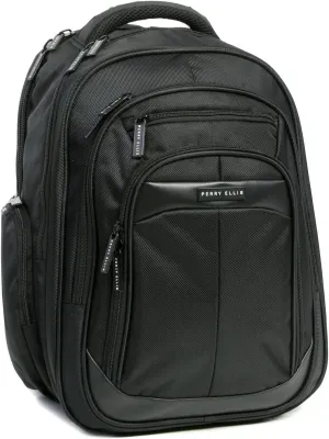 Perry Ellis M140 Business Laptop Backpack, Black, One Size