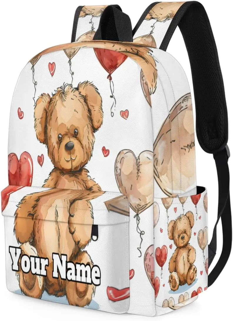 Personalized Animals Bears Preschool Toddler Backpack for Boys Girls Custom Kids Name Small Bookbags Kindergarten Elementary Backpack, Teddy Bears
