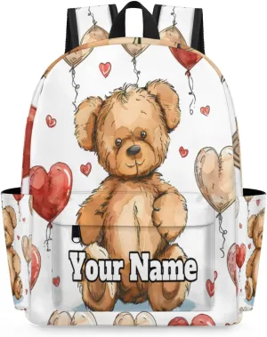 Personalized Animals Bears Preschool Toddler Backpack for Boys Girls Custom Kids Name Small Bookbags Kindergarten Elementary Backpack, Teddy Bears