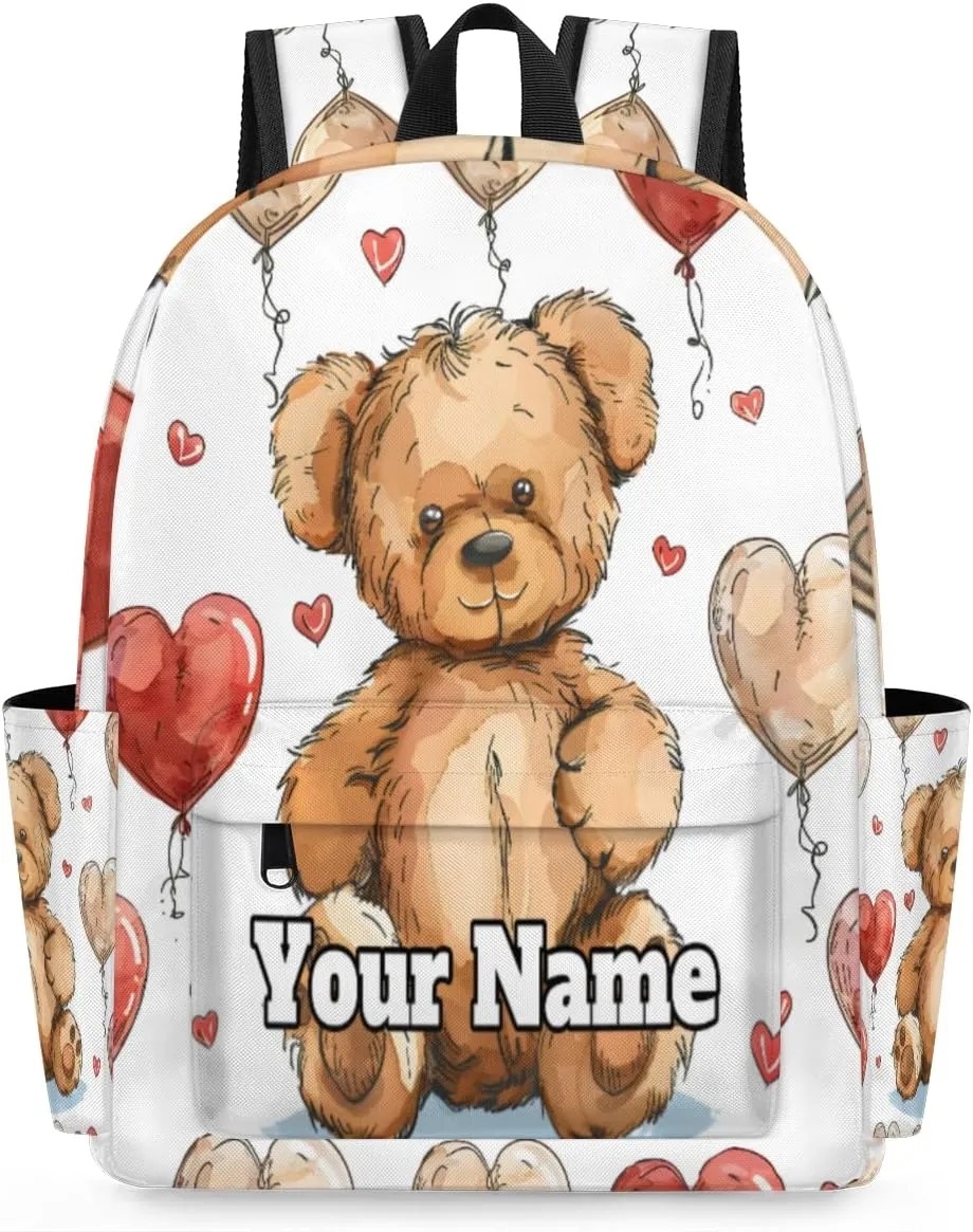 Personalized Animals Bears Preschool Toddler Backpack for Boys Girls Custom Kids Name Small Bookbags Kindergarten Elementary Backpack, Teddy Bears