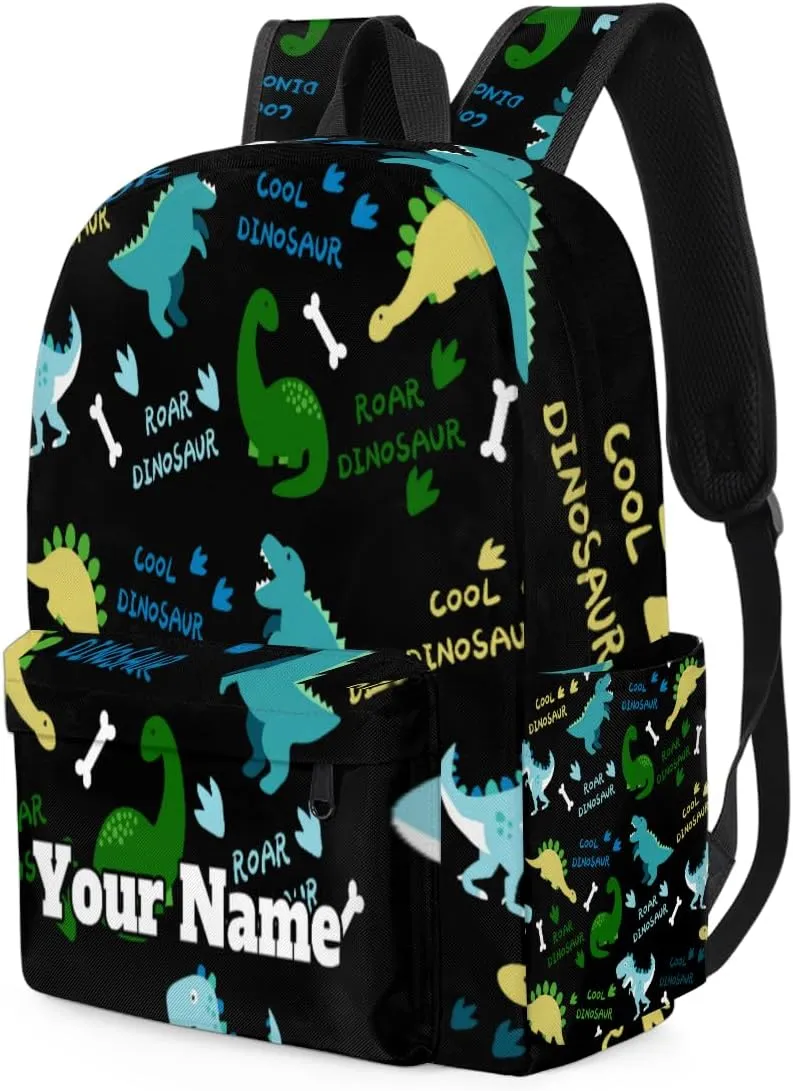Personalized Cute Alphabet Dinosaur Preschool Toddler Backpack for Boys Girls Custom Kids Name Small Bookbags Kindergarten Elementary Backpack, Dinosaurs