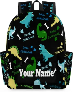 Personalized Cute Alphabet Dinosaur Preschool Toddler Backpack for Boys Girls Custom Kids Name Small Bookbags Kindergarten Elementary Backpack, Dinosaurs