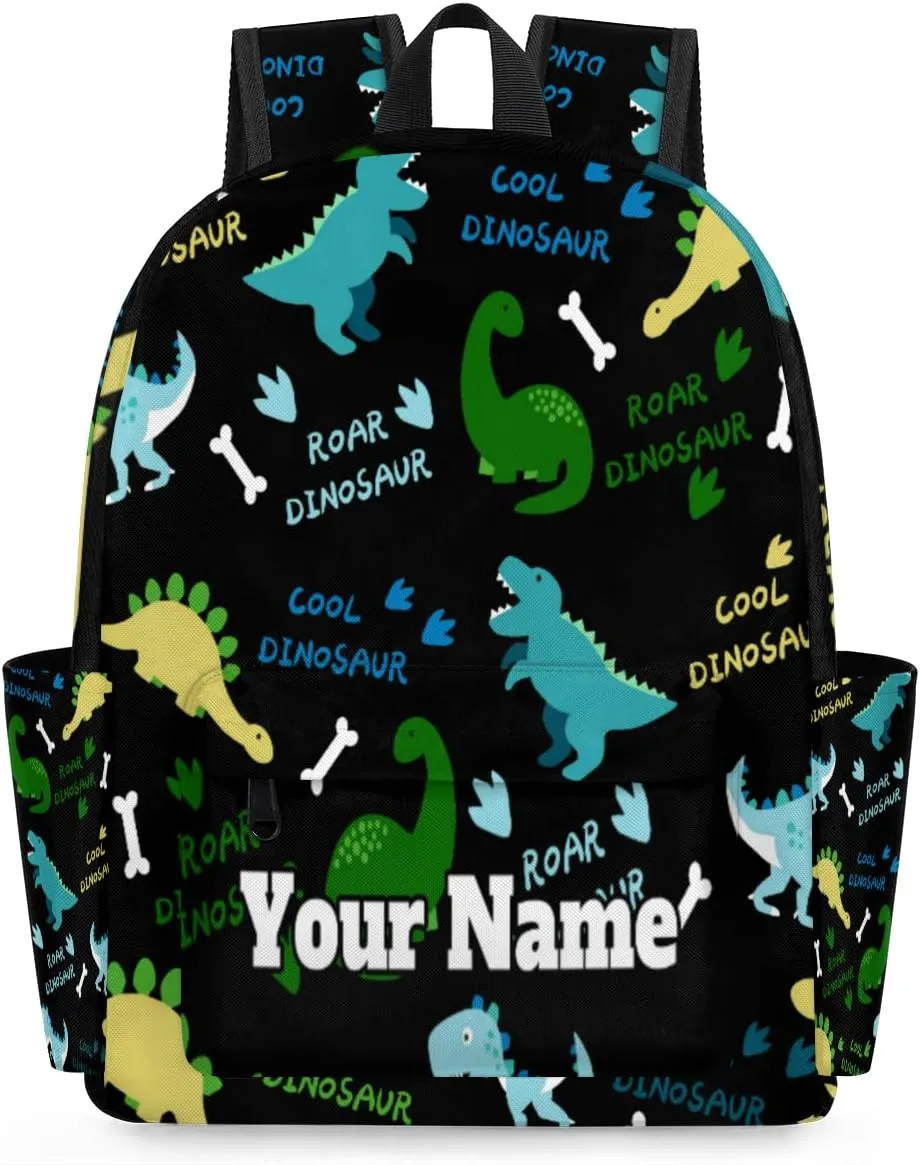 Personalized Cute Alphabet Dinosaur Preschool Toddler Backpack for Boys Girls Custom Kids Name Small Bookbags Kindergarten Elementary Backpack, Dinosaurs