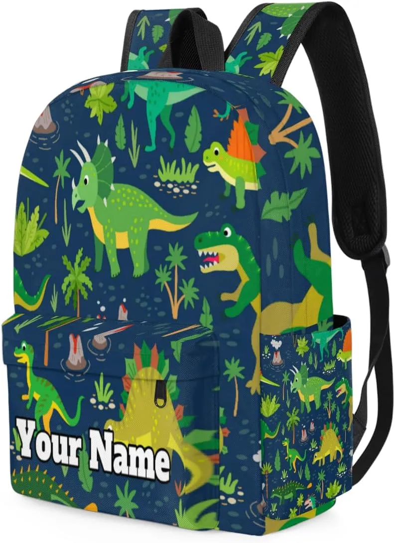 Personalized Dinosaur Preschool Toddler Backpack for Boys Girls Custom Kids Name Small Bookbags Kindergarten Elementary Backpack, Wild Dinosaur
