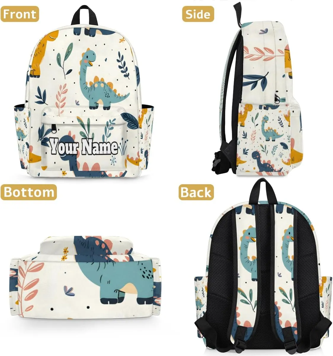Personalized Dinosaurs Preschool Toddler Backpack for Boys Girls Custom Kids Name Small Bookbags Kindergarten Elementary Backpack, Funny Dinosaurs