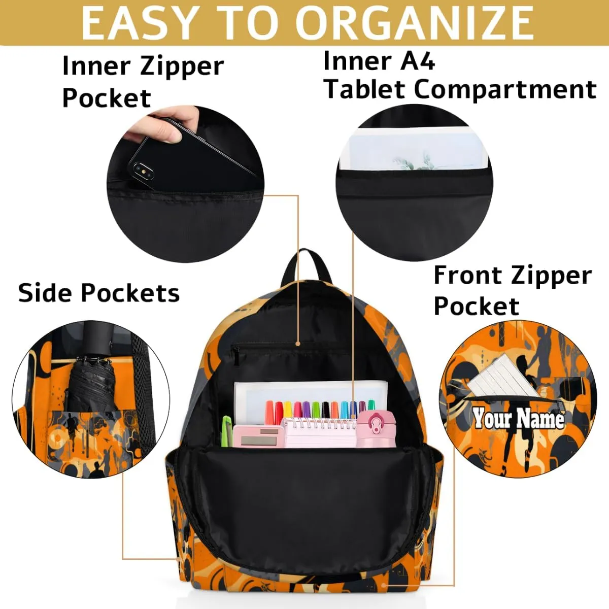 Personalized Sports Theme Preschool Toddler Backpack for Boys Girls Custom Kids Name Small Bookbags Kindergarten Elementary Backpack, Sports