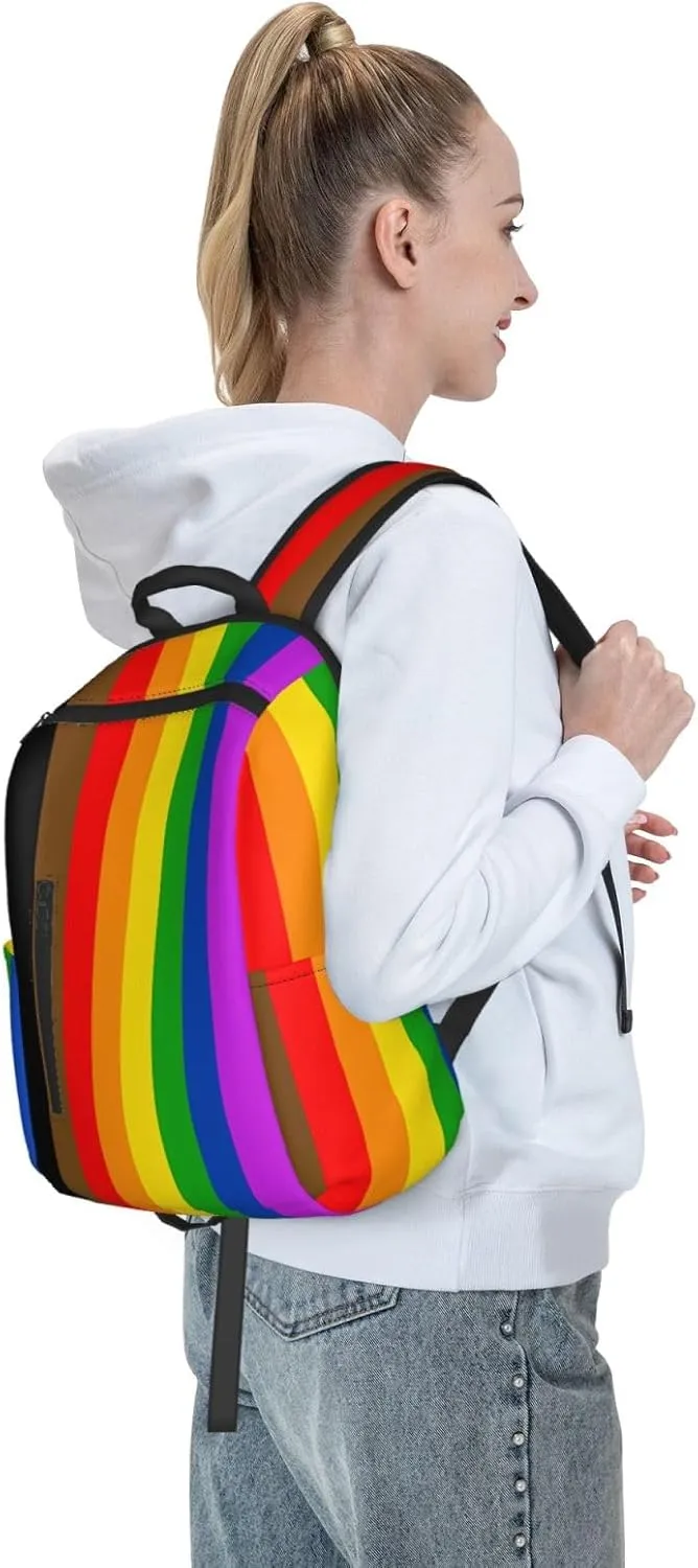 Philadelphia Pride Flag Travel Laptop Backpack Casual Backpacks Double Shoulder Daypack Notebook Rucksack Work Bags Sports Bag for Hiking Camping Beach
