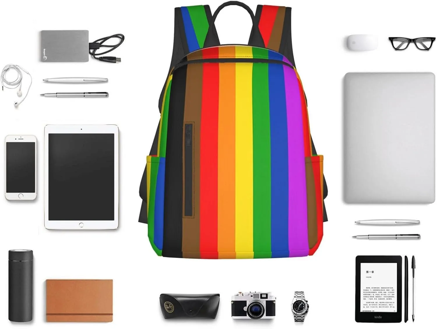 Philadelphia Pride Flag Travel Laptop Backpack Casual Backpacks Double Shoulder Daypack Notebook Rucksack Work Bags Sports Bag for Hiking Camping Beach