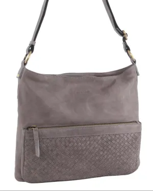 Pierre Cardin Woven Leather Ladies Cross-Body Bag Handbag - Sky Blue