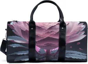 pink crystal lotus Travel Duffel Bag for Woman Weekender Bag Man Tote Gym Bag Sport Gym Bag Hospital Bag for Labor and Delivery Overnight Bag Luggage Bag