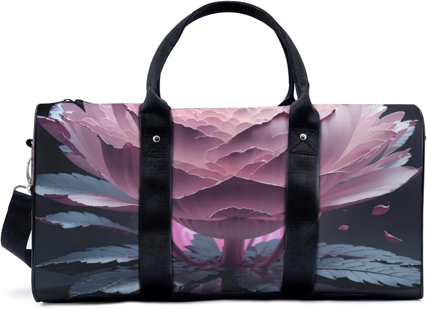 pink crystal lotus Travel Duffel Bag for Woman Weekender Bag Man Tote Gym Bag Sport Gym Bag Hospital Bag for Labor and Delivery Overnight Bag Luggage Bag