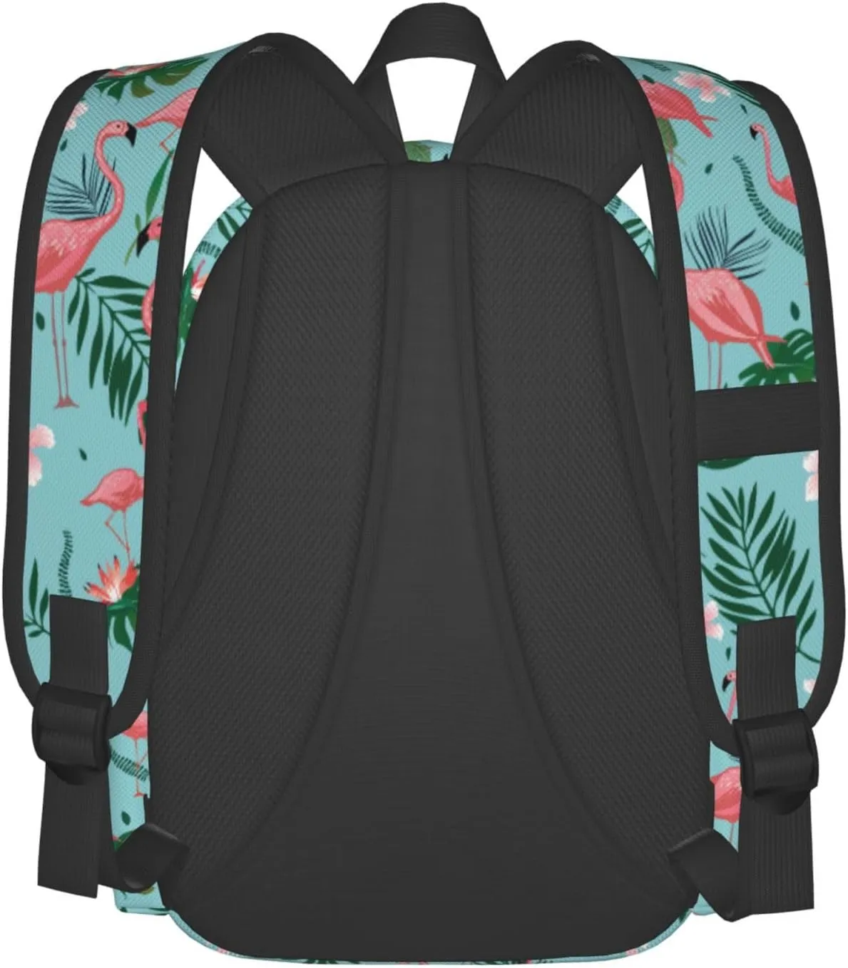 Pink Flamingo Tropical Leaves And Flowers Laptop Backpack Shoulder Bag Laptop Pack Travel Backpacks Commuter Back Pack Casual Daypack Bags With Side Pockets