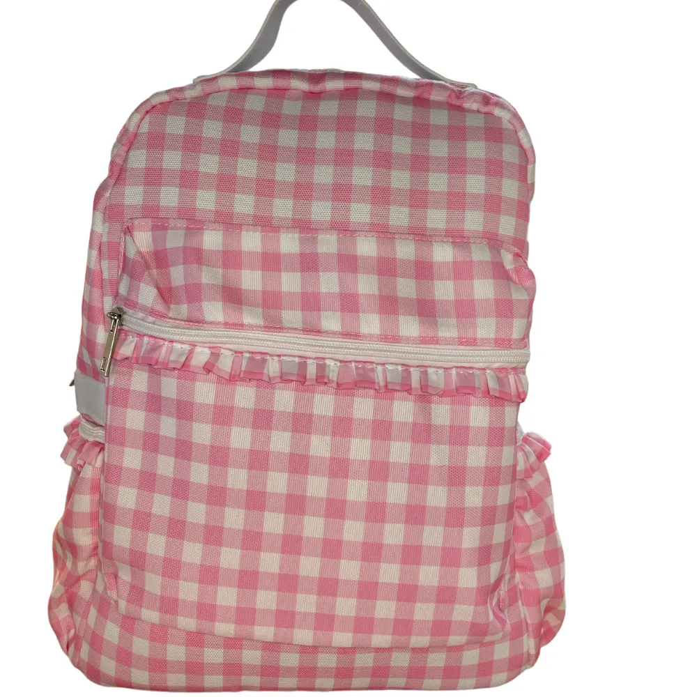 Pink Gingham Ruffles Backpack