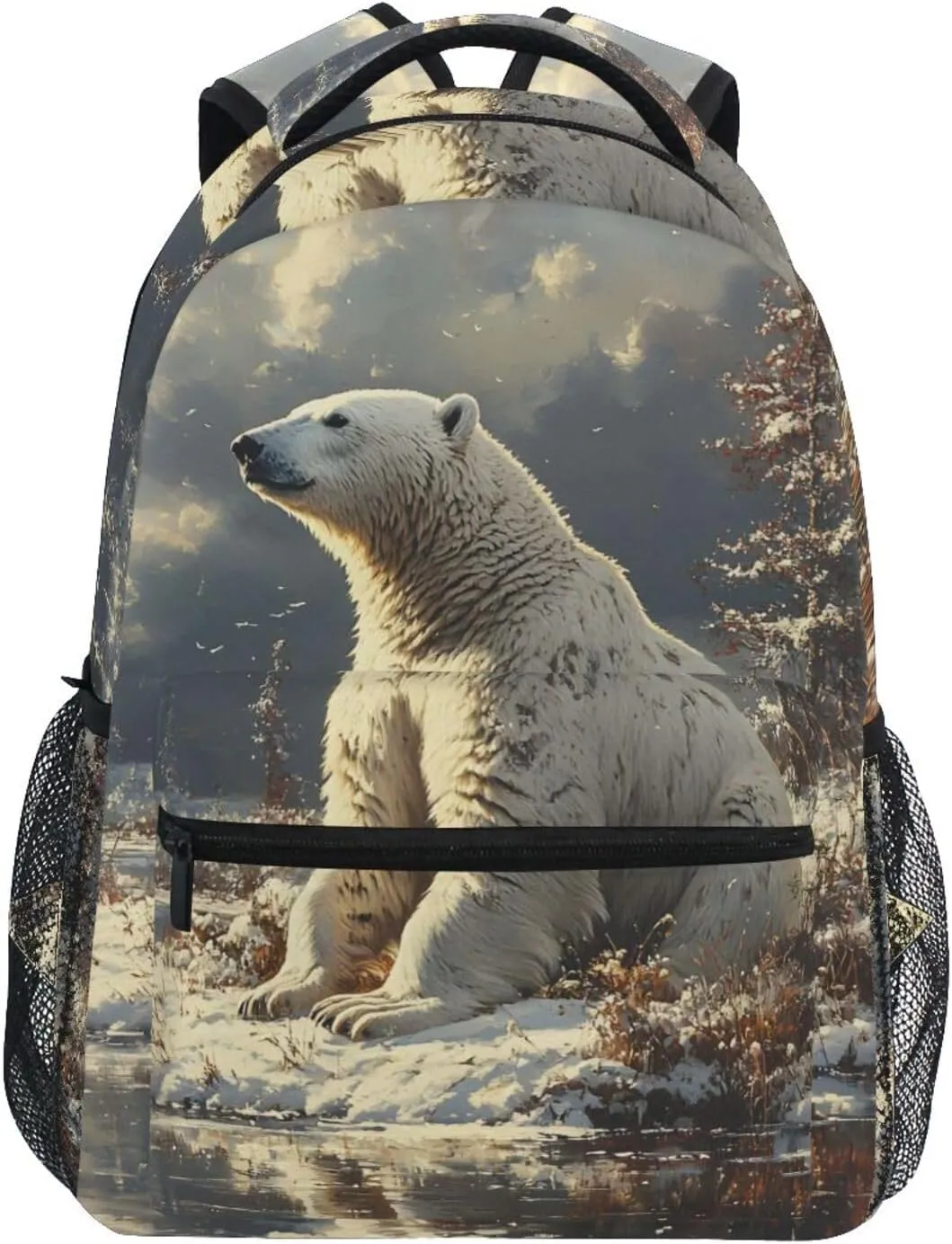 Polar Bear Backpack 3rd 4th 5th Grade School Bookbag Travel Laptop Daypack Bag Purse for Boys Girls Teens