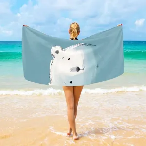 Polar Bear Beach Towel 31 x 71 Inches, Super Absorbent Bath Towel Quick Dry Lightweight Towel for Beach Yoga Travel Swim Camping Holiday