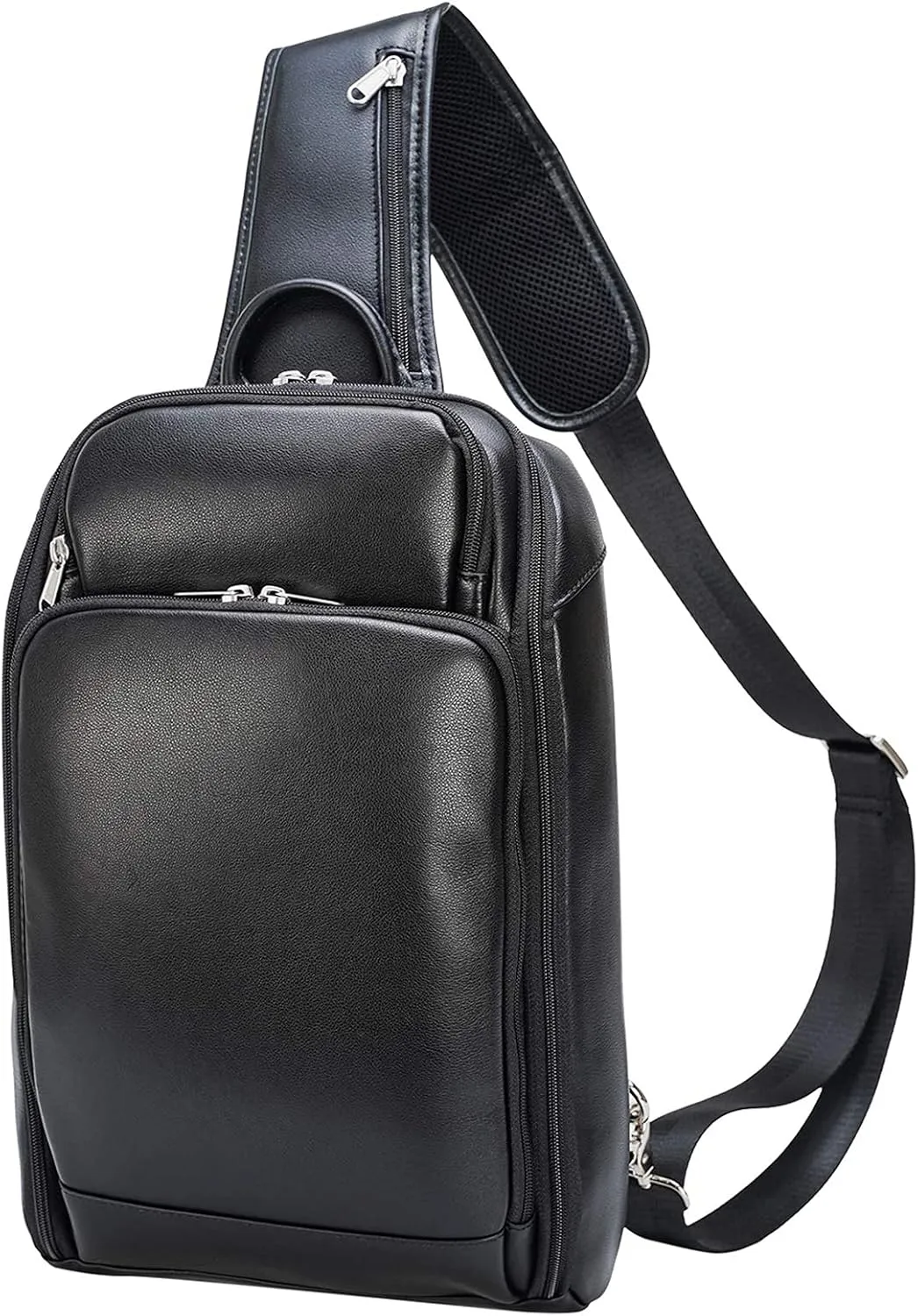 Polare Modern Style Sling Shoulder Bag Men’s Travel/Hiking Daypack with Full Grain Italian Leather and YKK Zippers