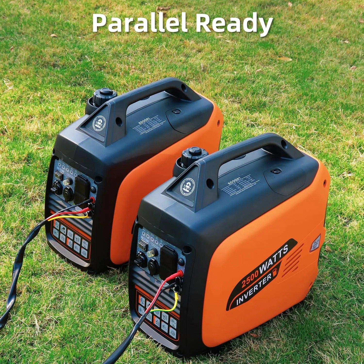 Portable Inverter Generator 2500W Gas Powered, Long Runtime Gas Generators for Home Use, Camping, Super Quiet Emergency Home Backup, with CO Sensor, EPA Compliant