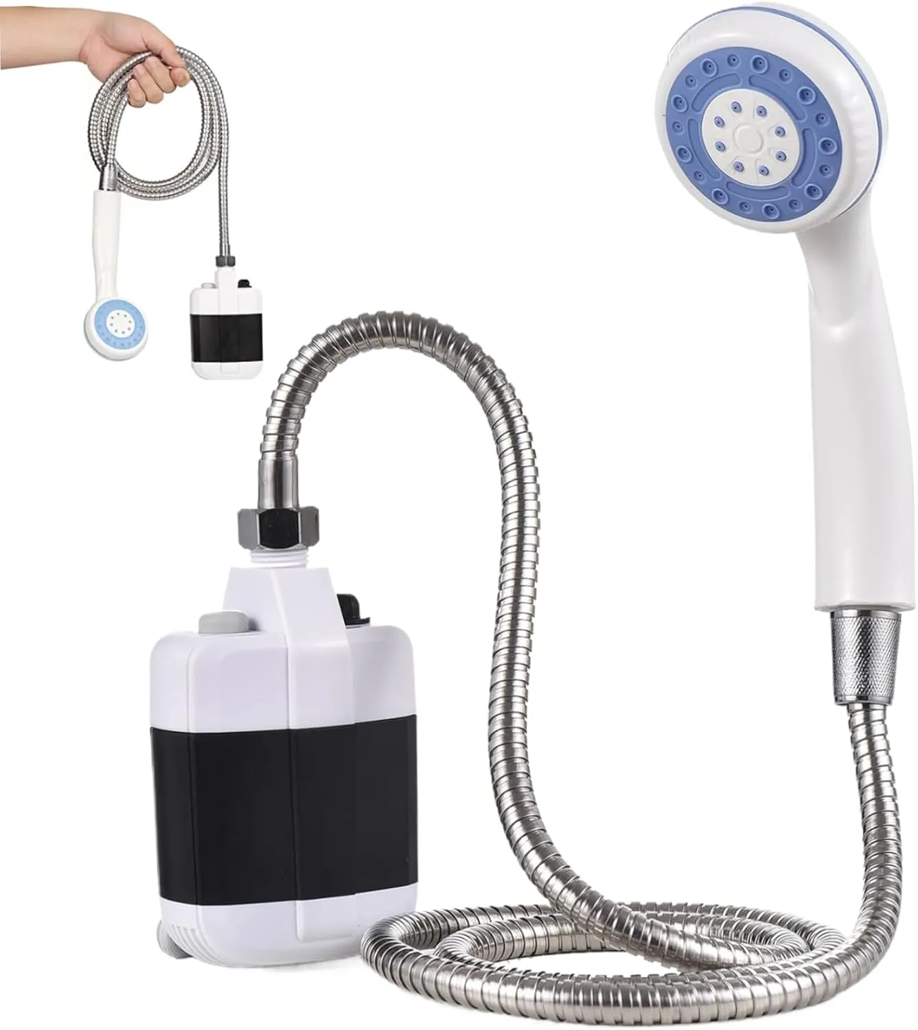 Portable Shower Camping Shower Pump USB Rechargeable Outdoor Shower Waterproof Portable Shower Pump with Shower Head for Hiking, Backpacking, Travel, Beach, Pet Camping Shower Pump