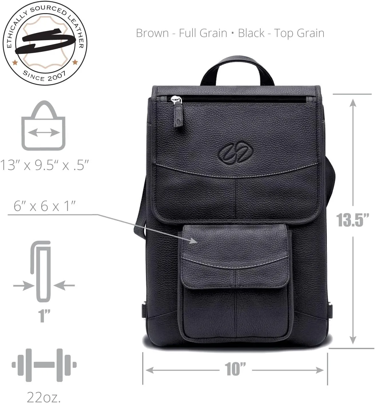 Premium Leather Crossbody Bag, Backpack for 13 MacBook Air, Pro | Protective Case for Apple Laptop BK