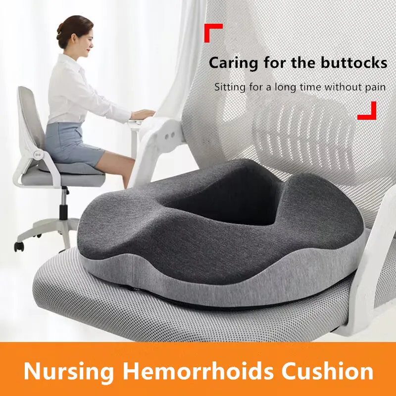 Premium Memory Foam Donut Seat Cushion – Tailbone, Hemorrhoid, Sciatica, and Bed Sore Relief for Office, Travel, or Home Use – Ergonomic Pain Relief Pillow for Sitting Comfort and Support